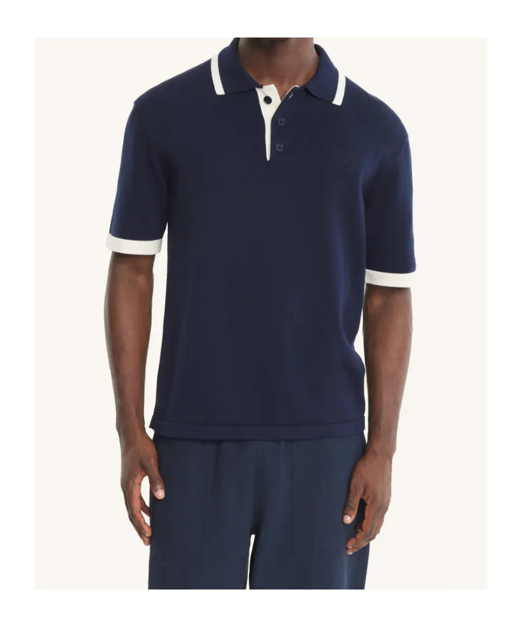 Ribbed-Trim Polo Shirt