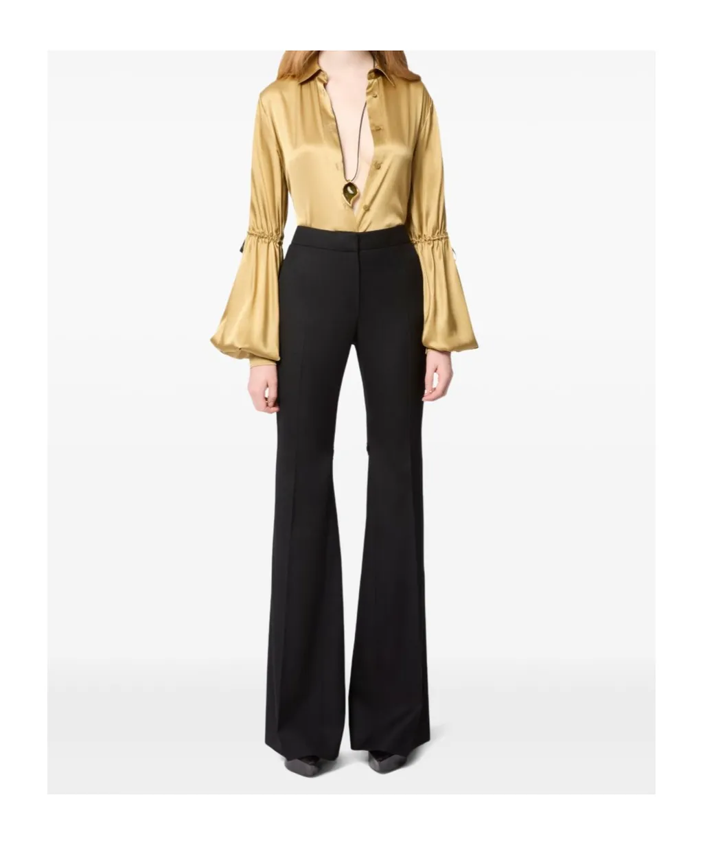 Bow-Detail Flared Trousers