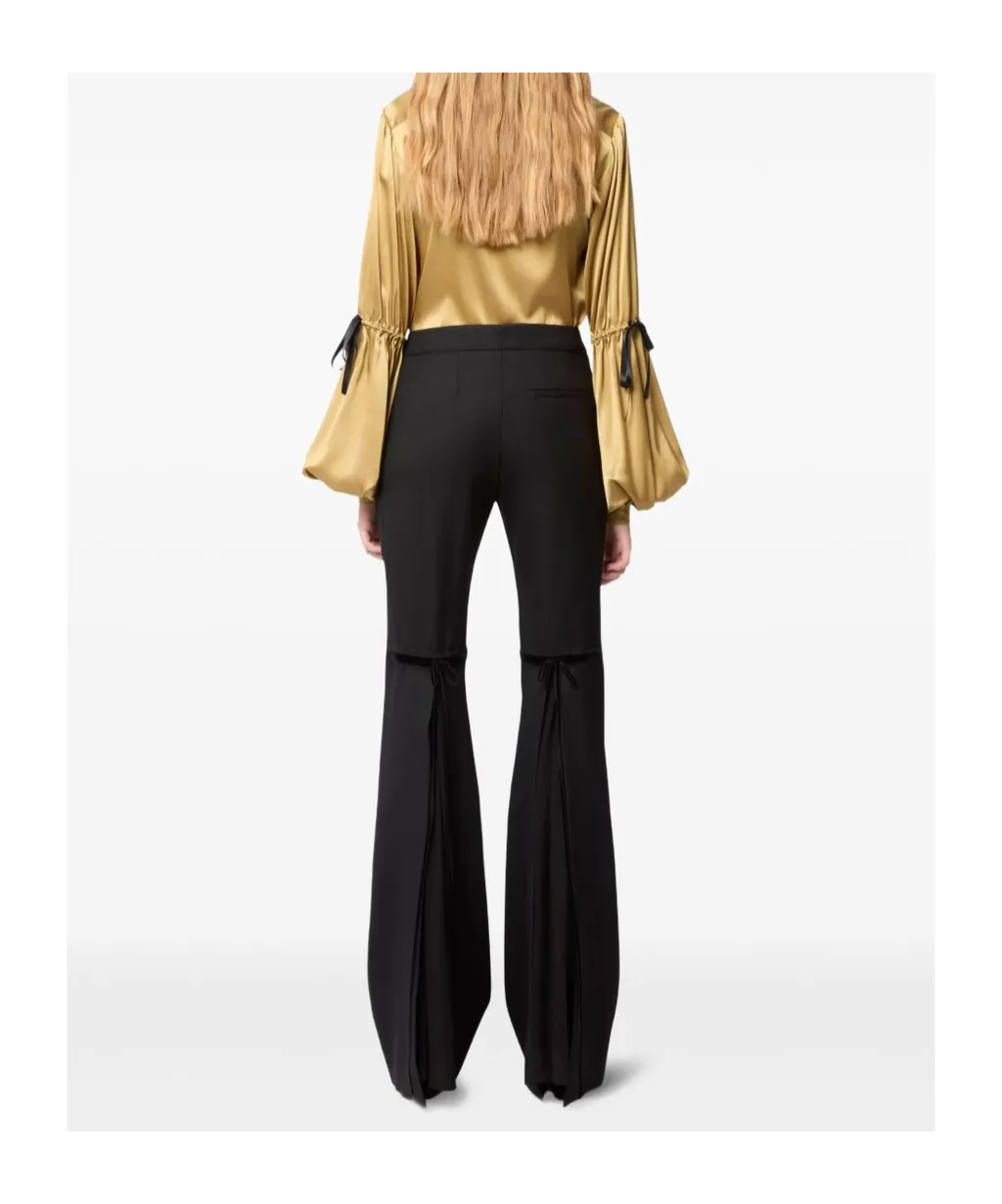 Bow-Detail Flared Trousers