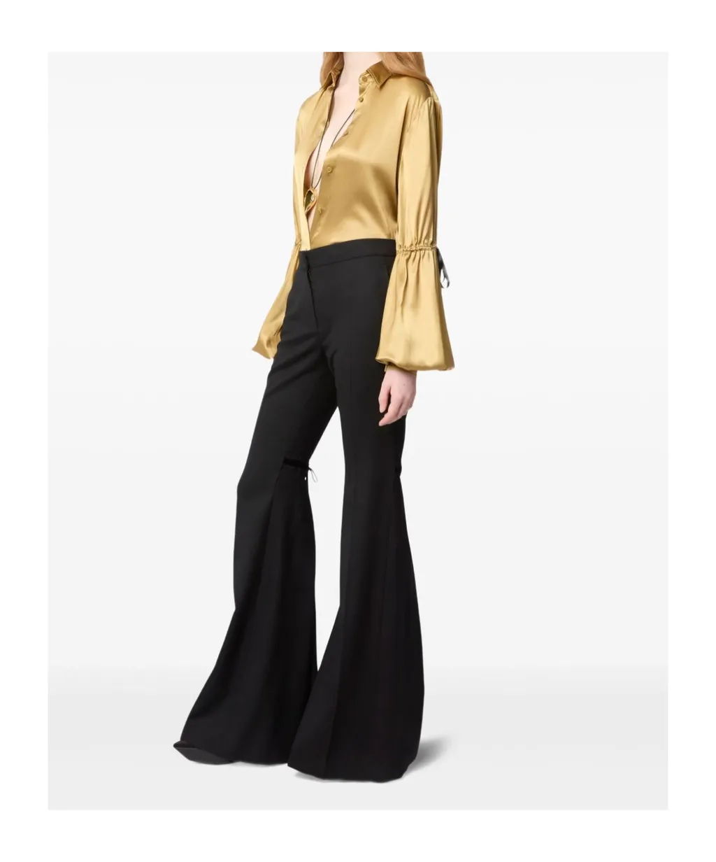 Bow-Detail Flared Trousers