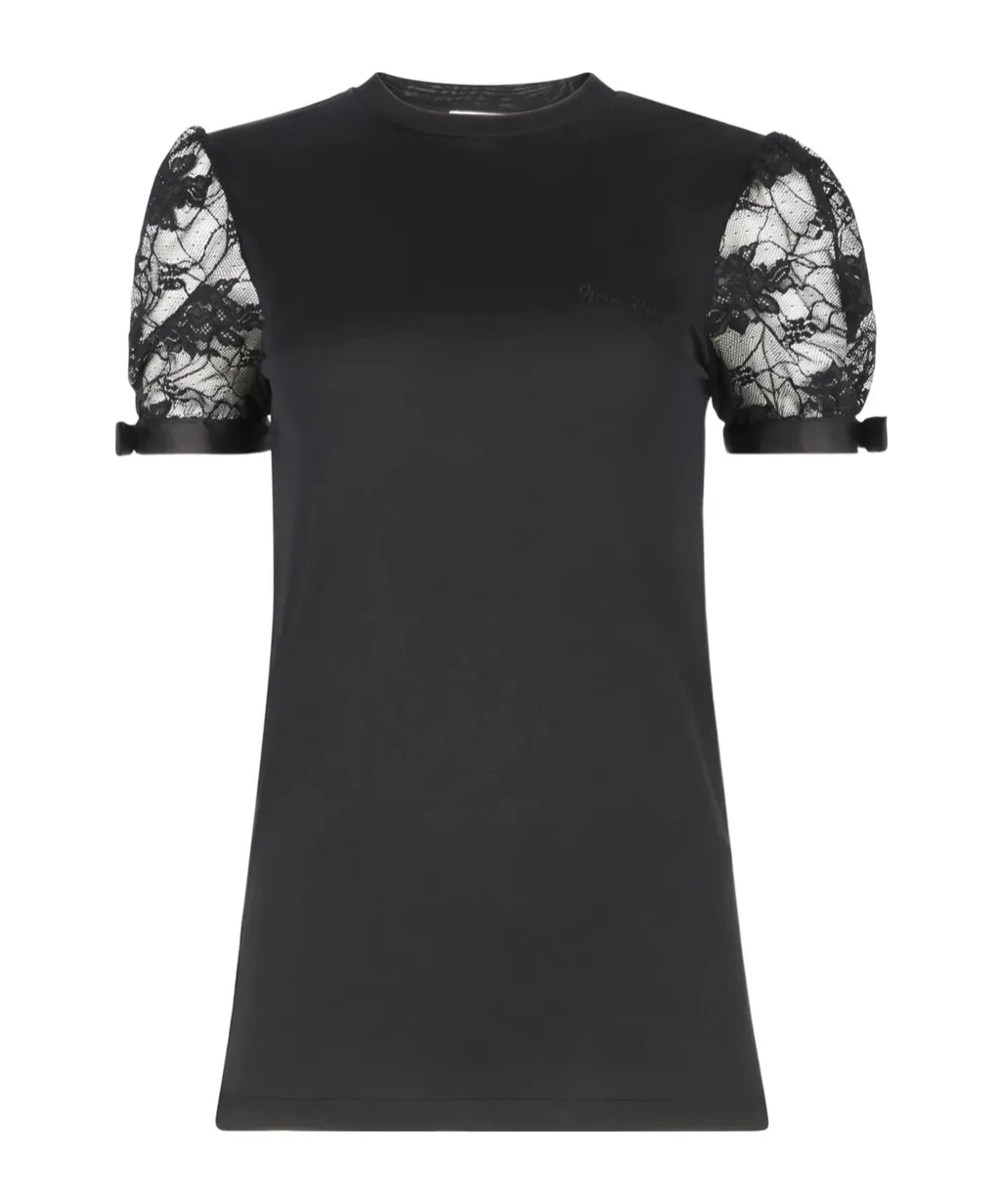 Lace-Embroidered T-Shirt