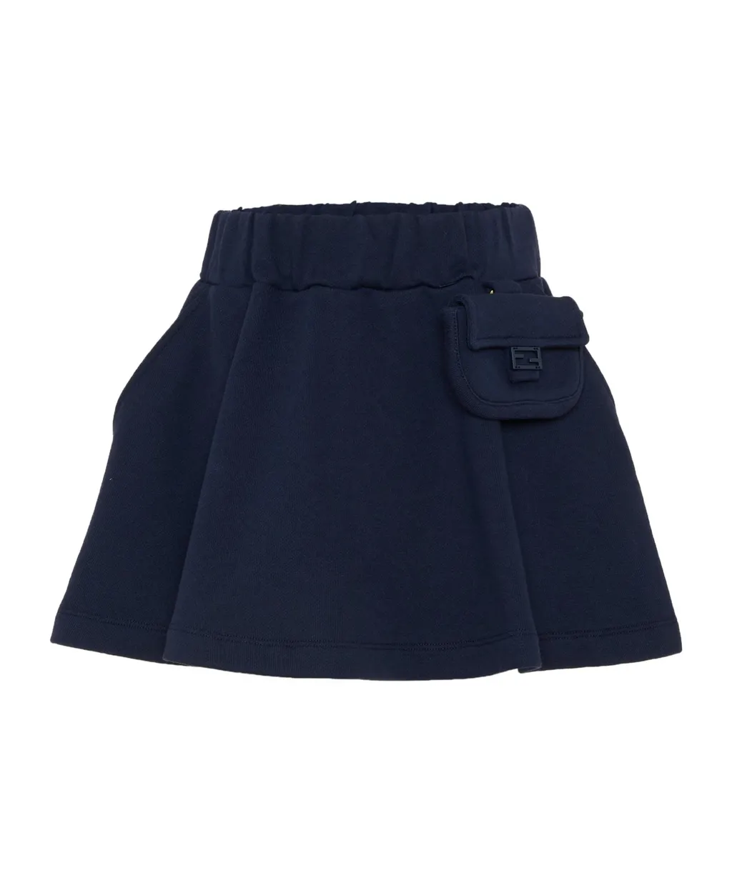 Fendi Kids Pleated Knitted Skirt
