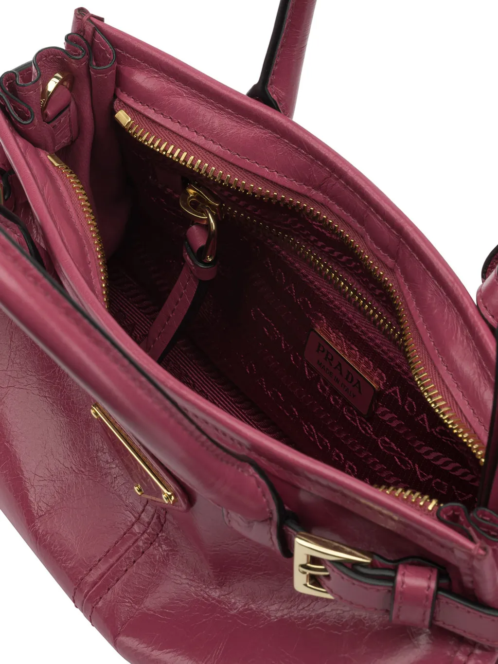 Buckle Leather Shoulder Bag