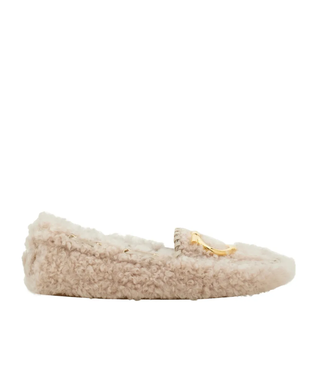 Ferragamo Flat Gancini Driver Loafers