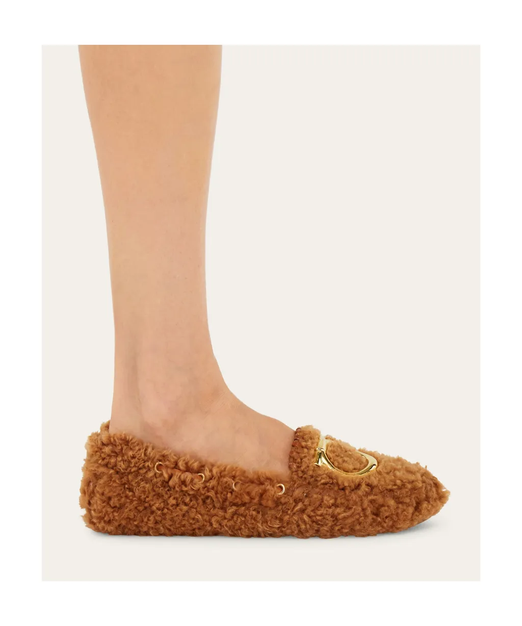 Ferragamo Flat Gancini Driver Loafers