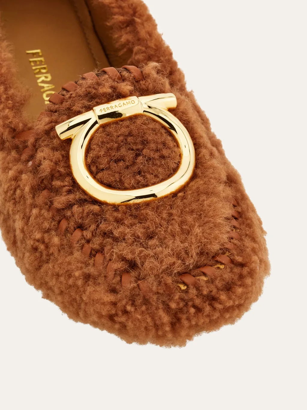 Ferragamo Flat Gancini Driver Loafers