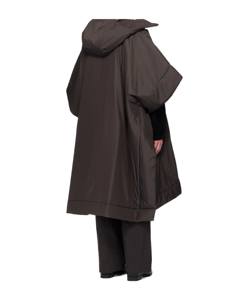 Hooded Zip-Fastening Padded Cape
