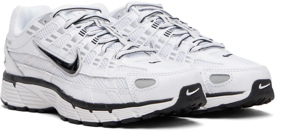 P-6000 Sneakers White Metallic Silver Black