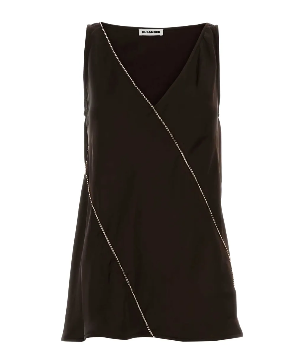 Jil Sander V-Neck Embellished Top
