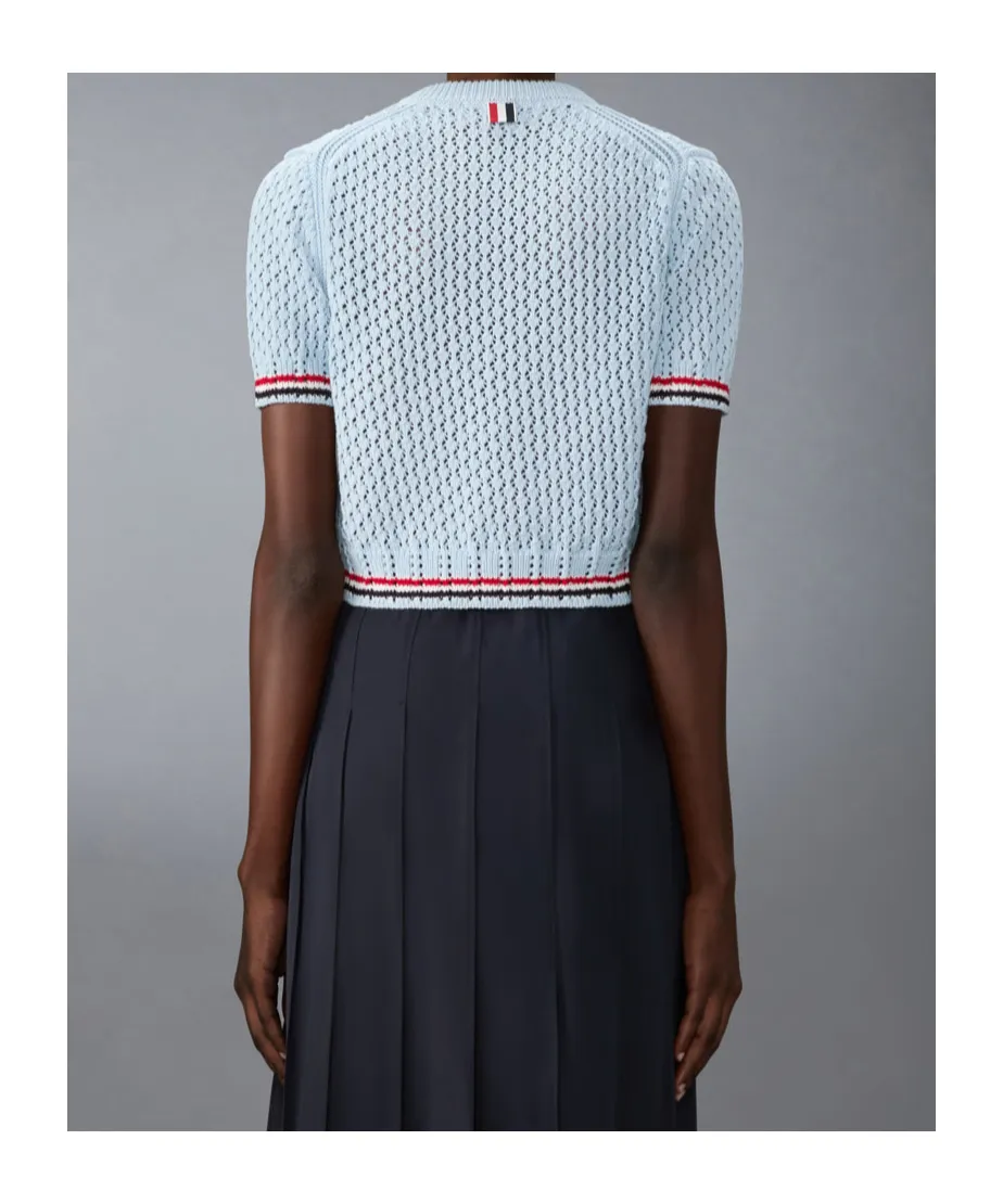 Thom Browne Hector Pointelle Knitted T-Shirt