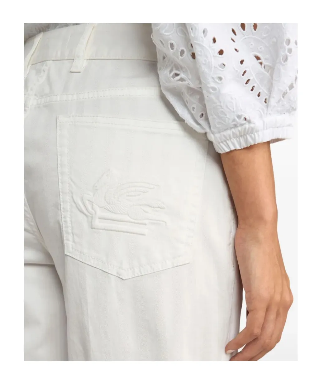 Pegaso-Embroidery Cotton Jeans