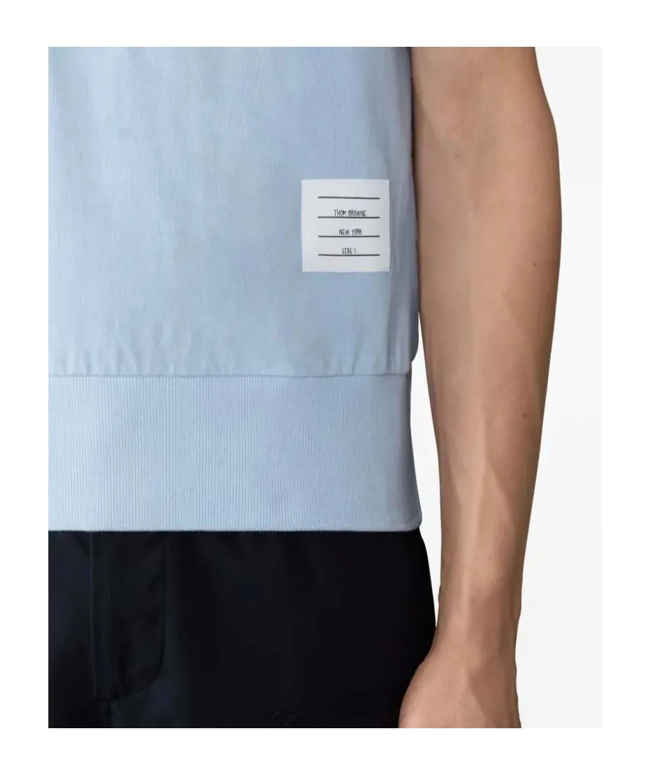 Thom Browne Ottoman 4-Bar Logo Patch Polo Shirt