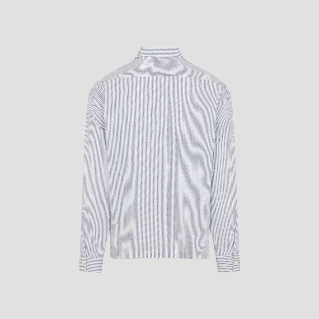Prada Zip-Up Striped Shirt
