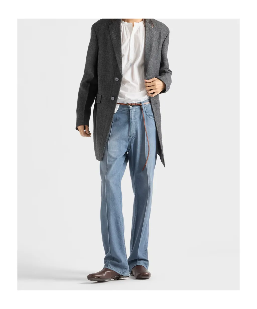 Buttoned Straight-Leg Jeans