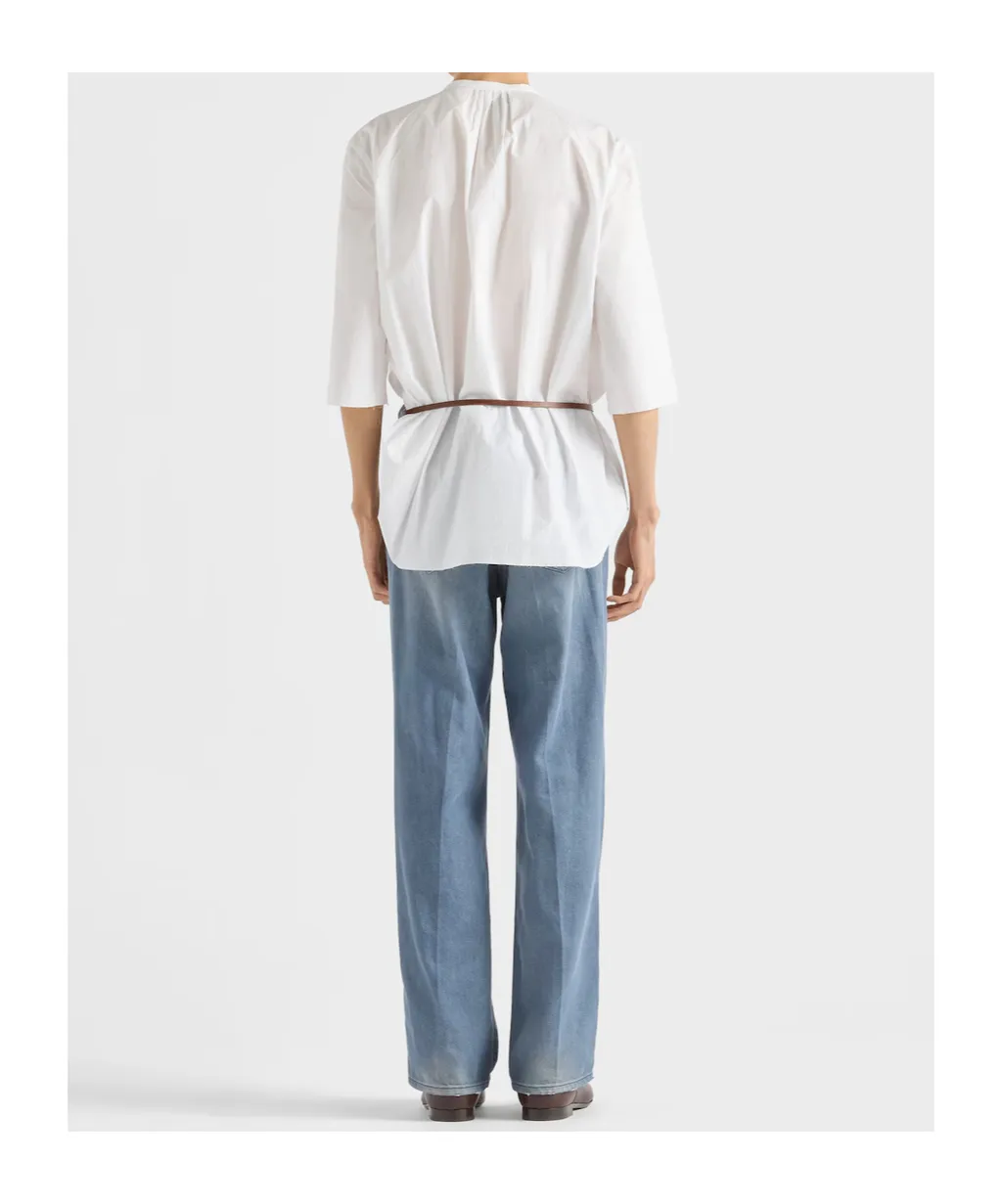 Buttoned Straight-Leg Jeans