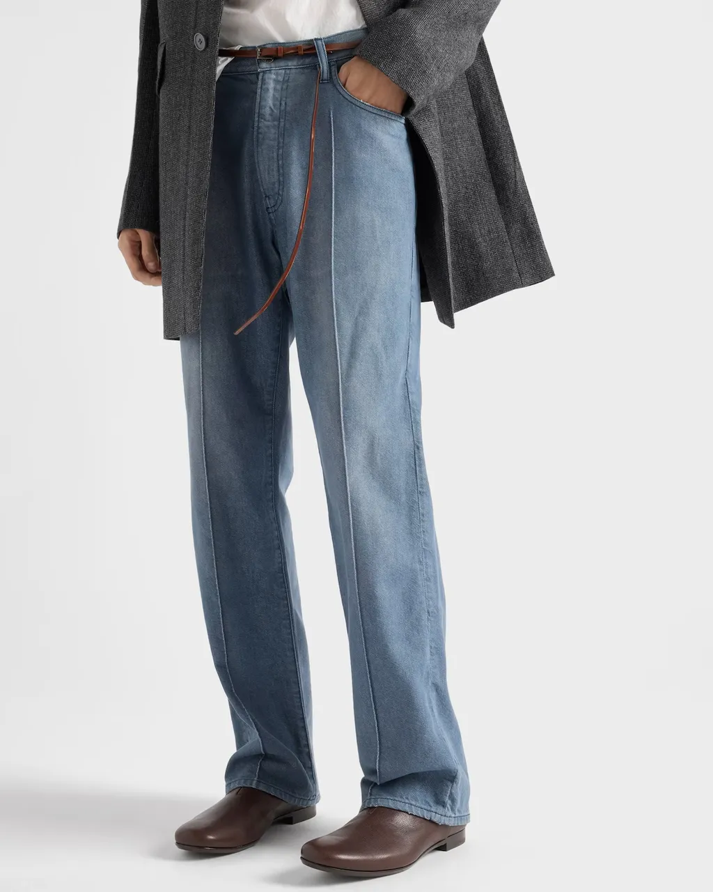 Buttoned Straight-Leg Jeans
