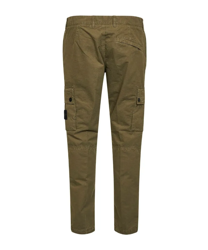 Stone Island Logo Patch Tapered Leg Trousers