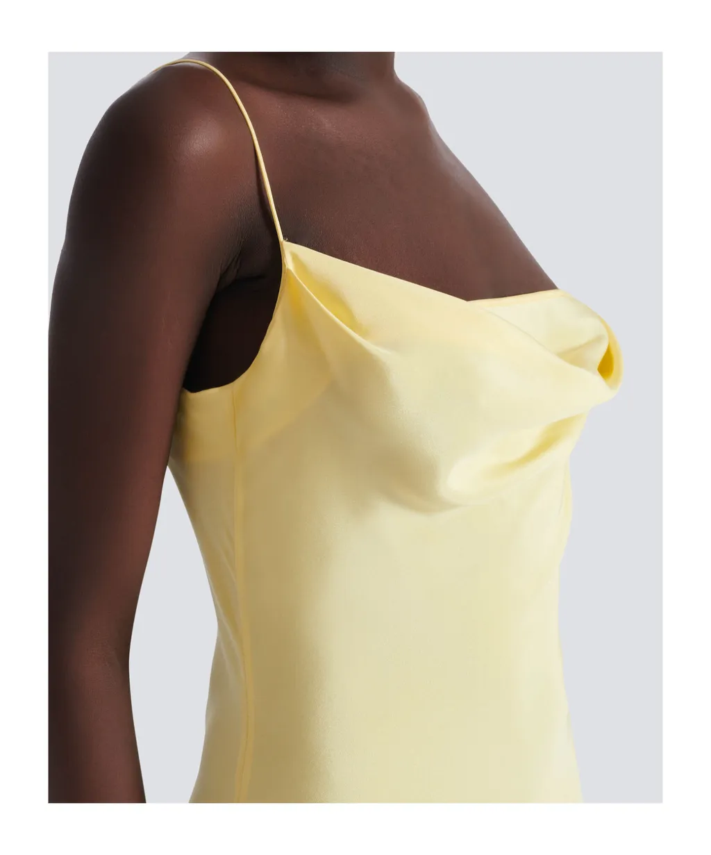 Long Strappy Dress In Silk Satin