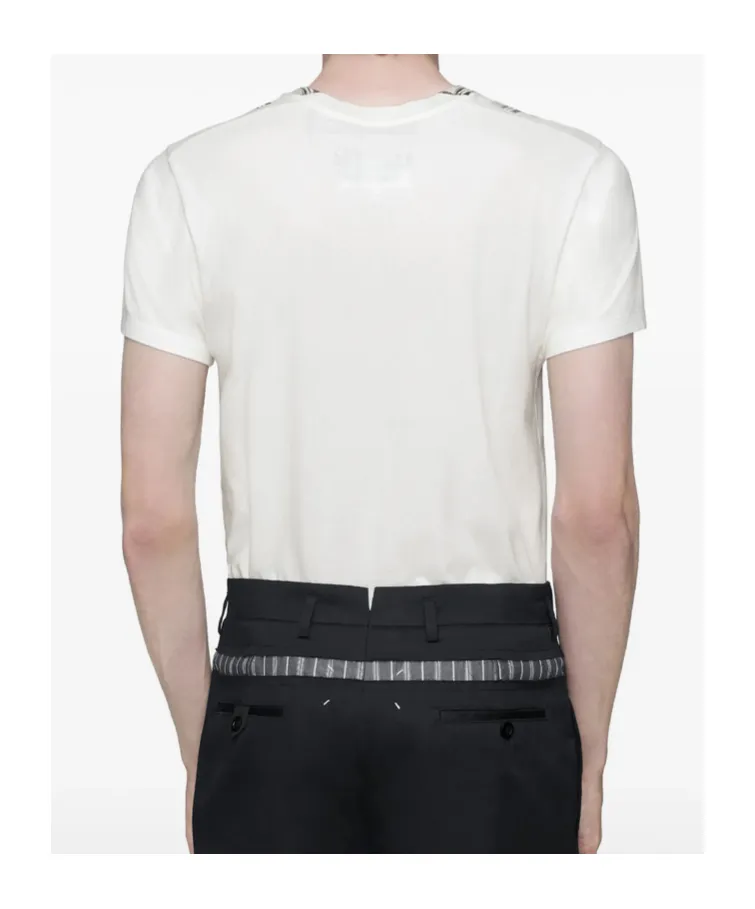 Cotton T-Shirt With Check Panel