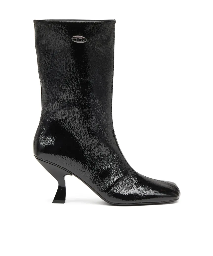75Mm D-Amber Square-Toe Sculptural-Heel Boots