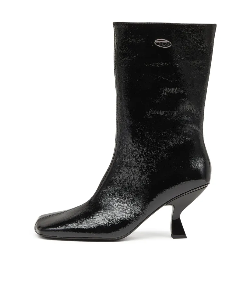 75Mm D-Amber Square-Toe Sculptural-Heel Boots