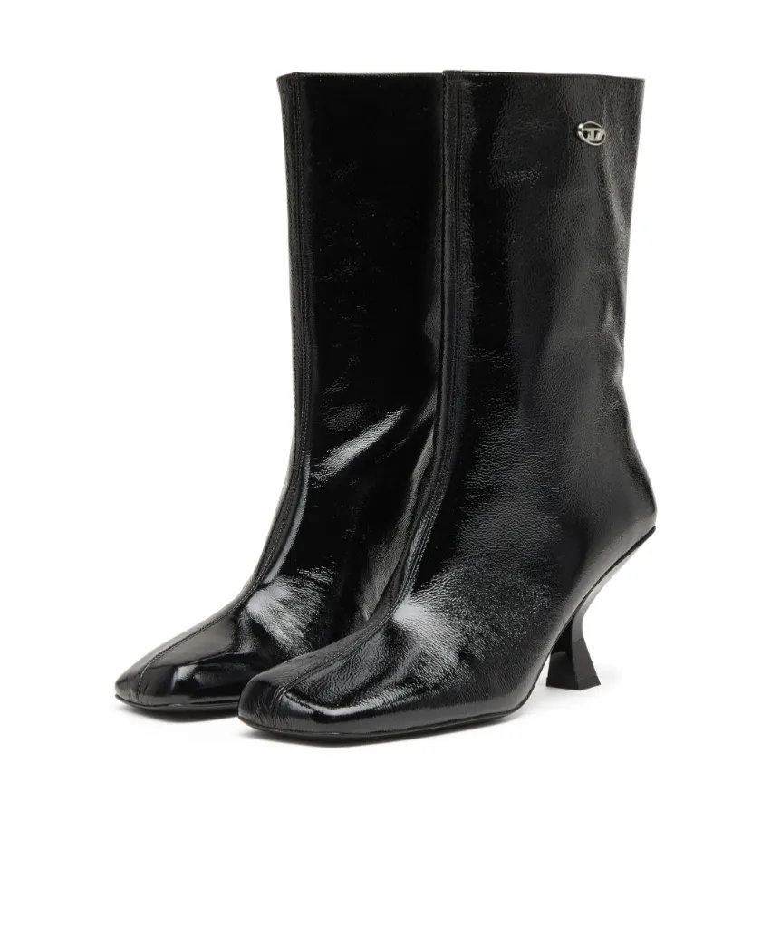 75Mm D-Amber Square-Toe Sculptural-Heel Boots