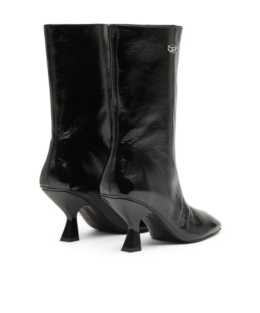 75Mm D-Amber Square-Toe Sculptural-Heel Boots