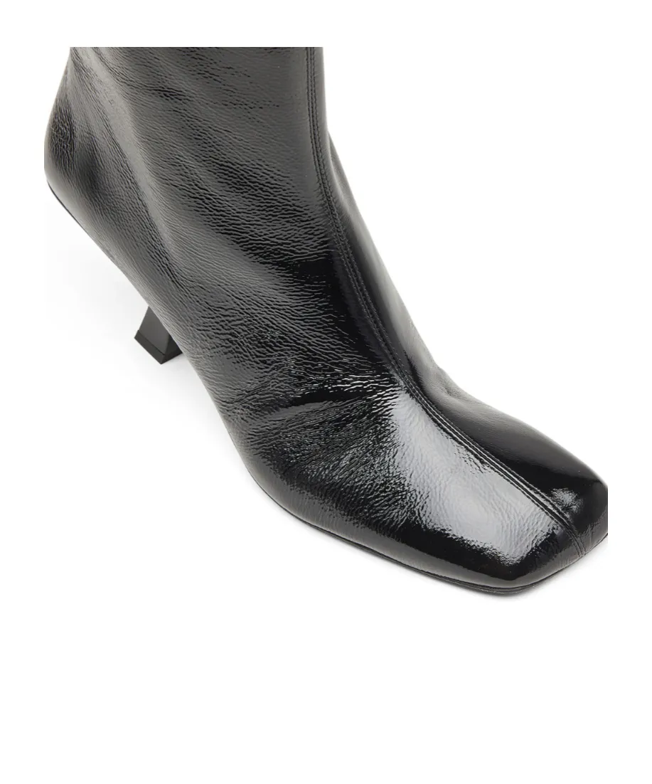 75Mm D-Amber Square-Toe Sculptural-Heel Boots