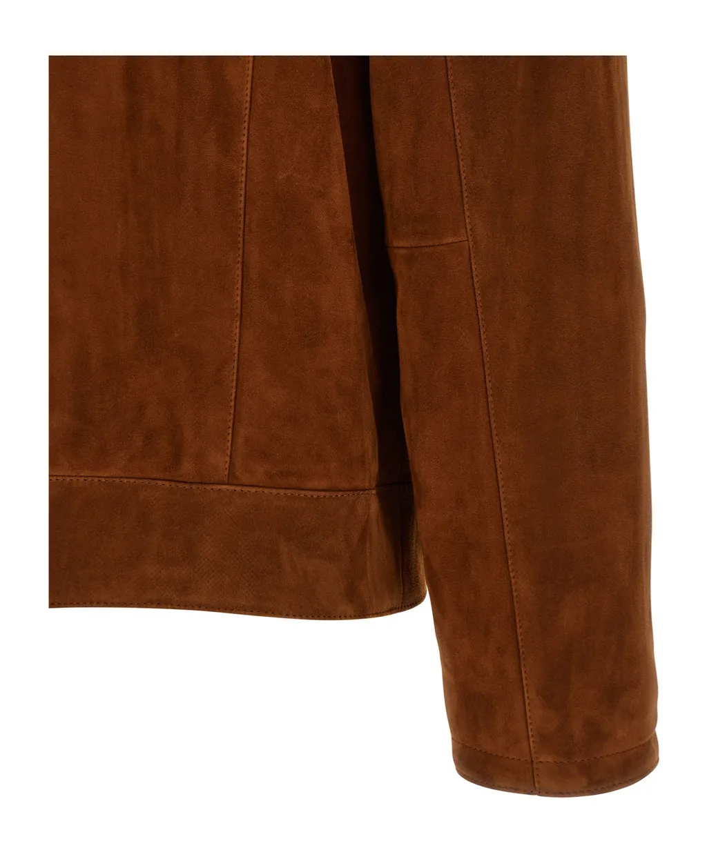 Brioni Suede Zip-Front Jacket