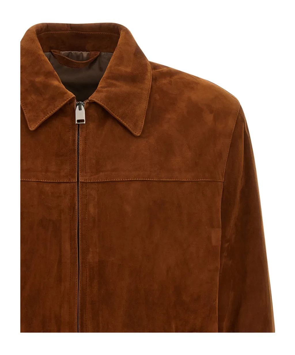 Brioni Suede Zip-Front Jacket