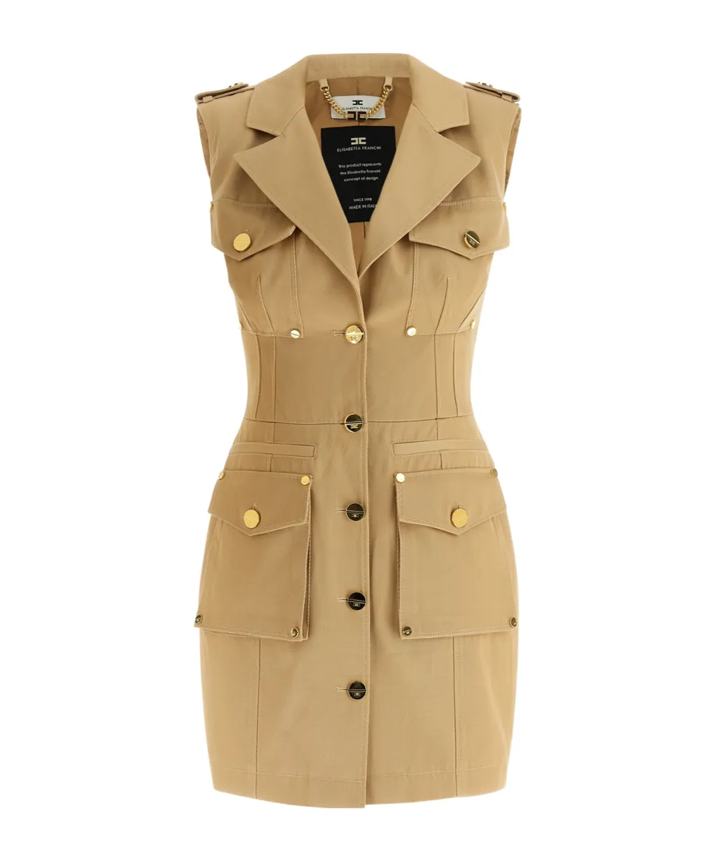 Elisabetta Franchi Double Breasted Sleeveless Dress