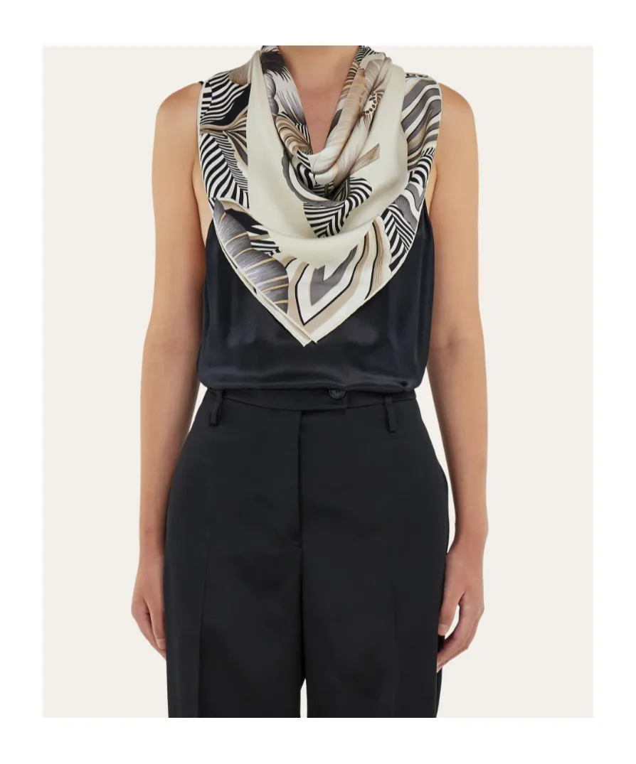 Brezza Print Silk Scarf