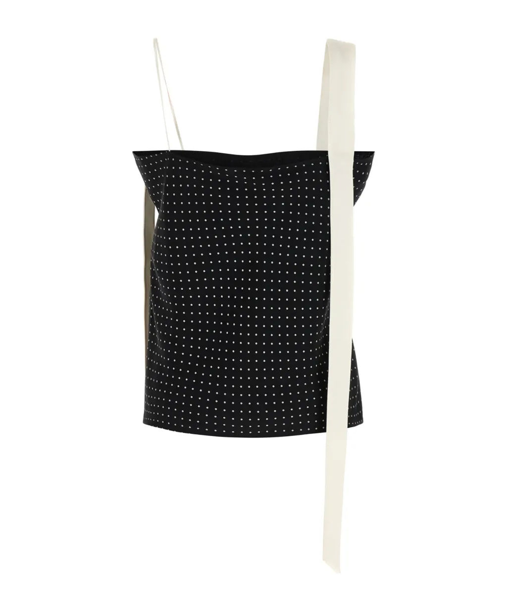 Tom Ford Polka Dot Patterned Tuxedo Band Top