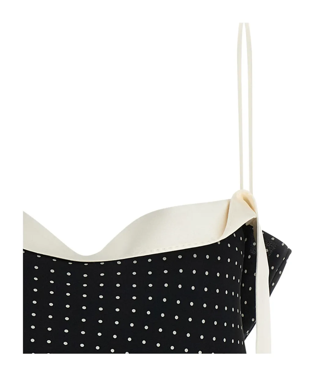 Tom Ford Polka Dot Patterned Tuxedo Band Top