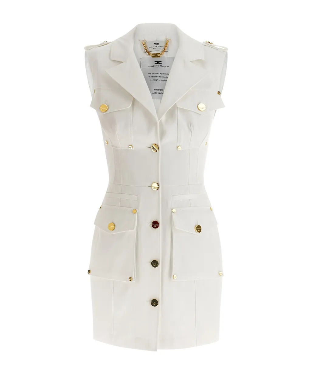 Elisabetta Franchi Double Breasted Sleeveless Dress