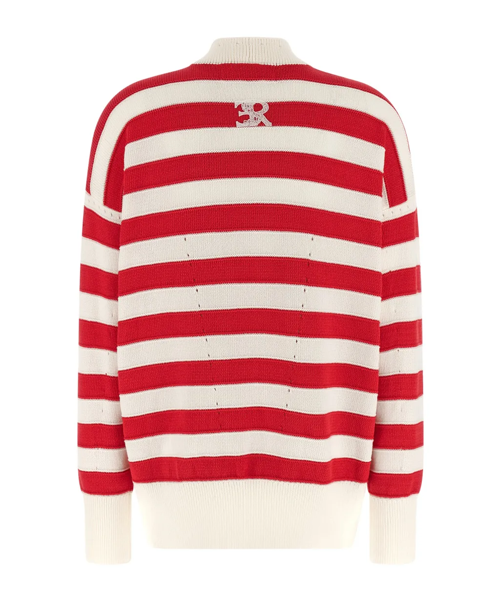 Ermanno Scervino Striped Crochet Cardigan