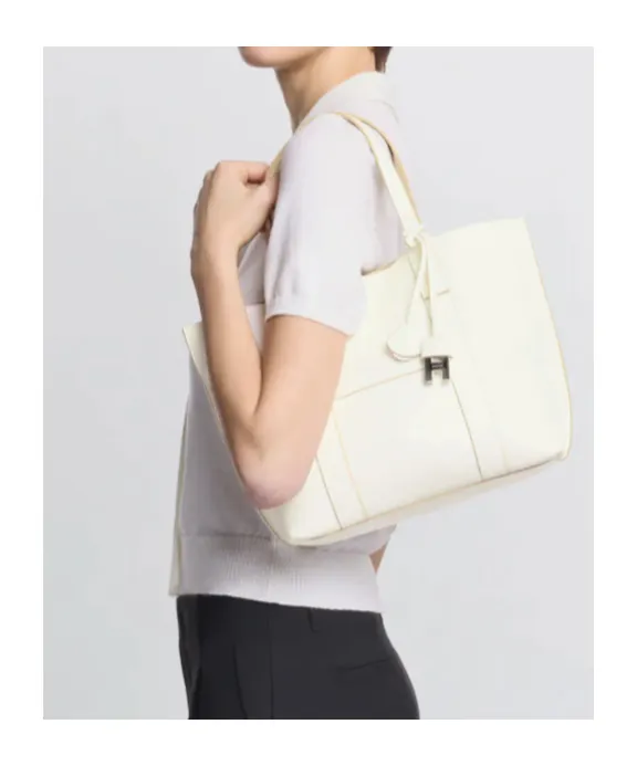 Hogan Logo Embossed Top Handle Bag