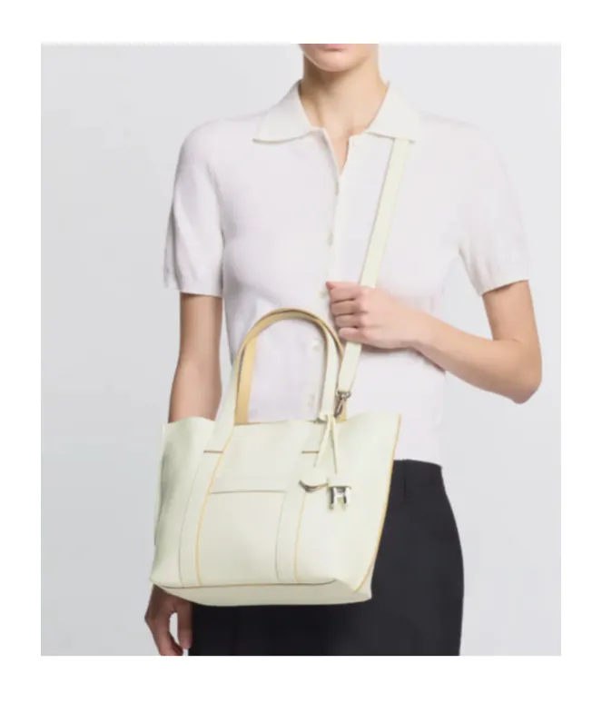 Hogan Logo Embossed Top Handle Bag