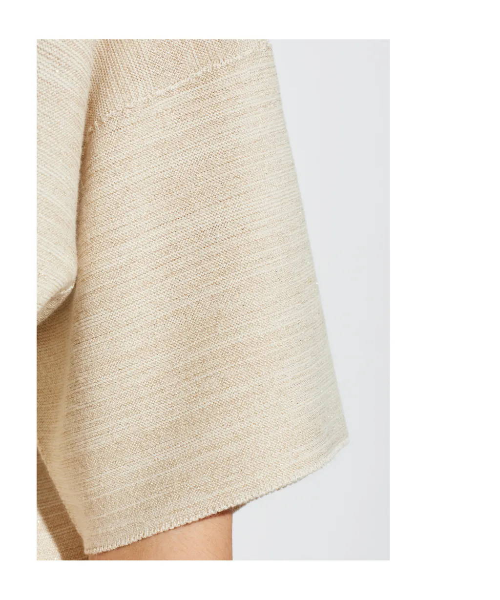 Fabiana Filippi Lurex Thread Crewneck Ribbed Top