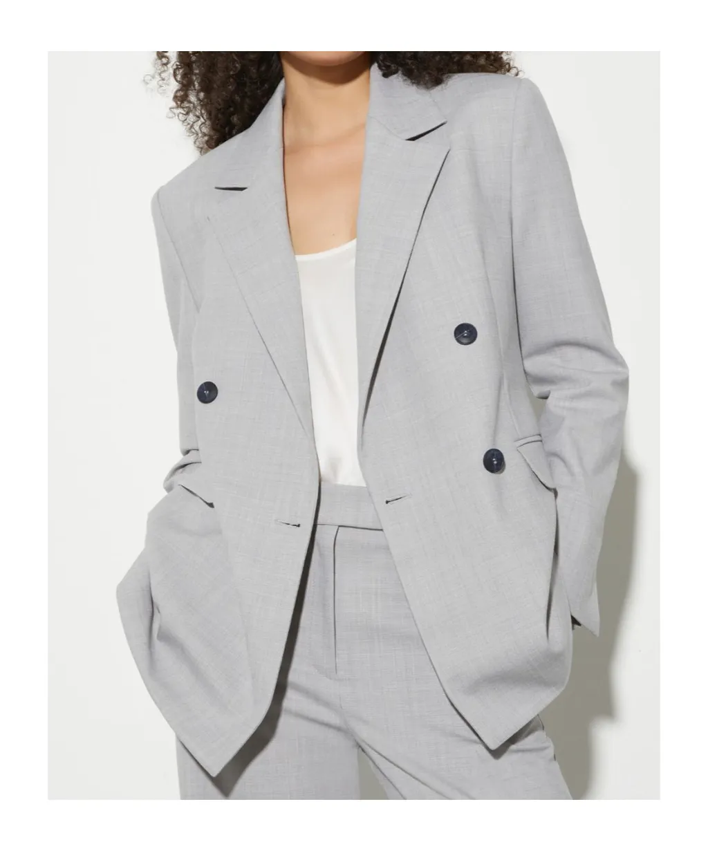 Double-Breasted Wool-Blend Blazer