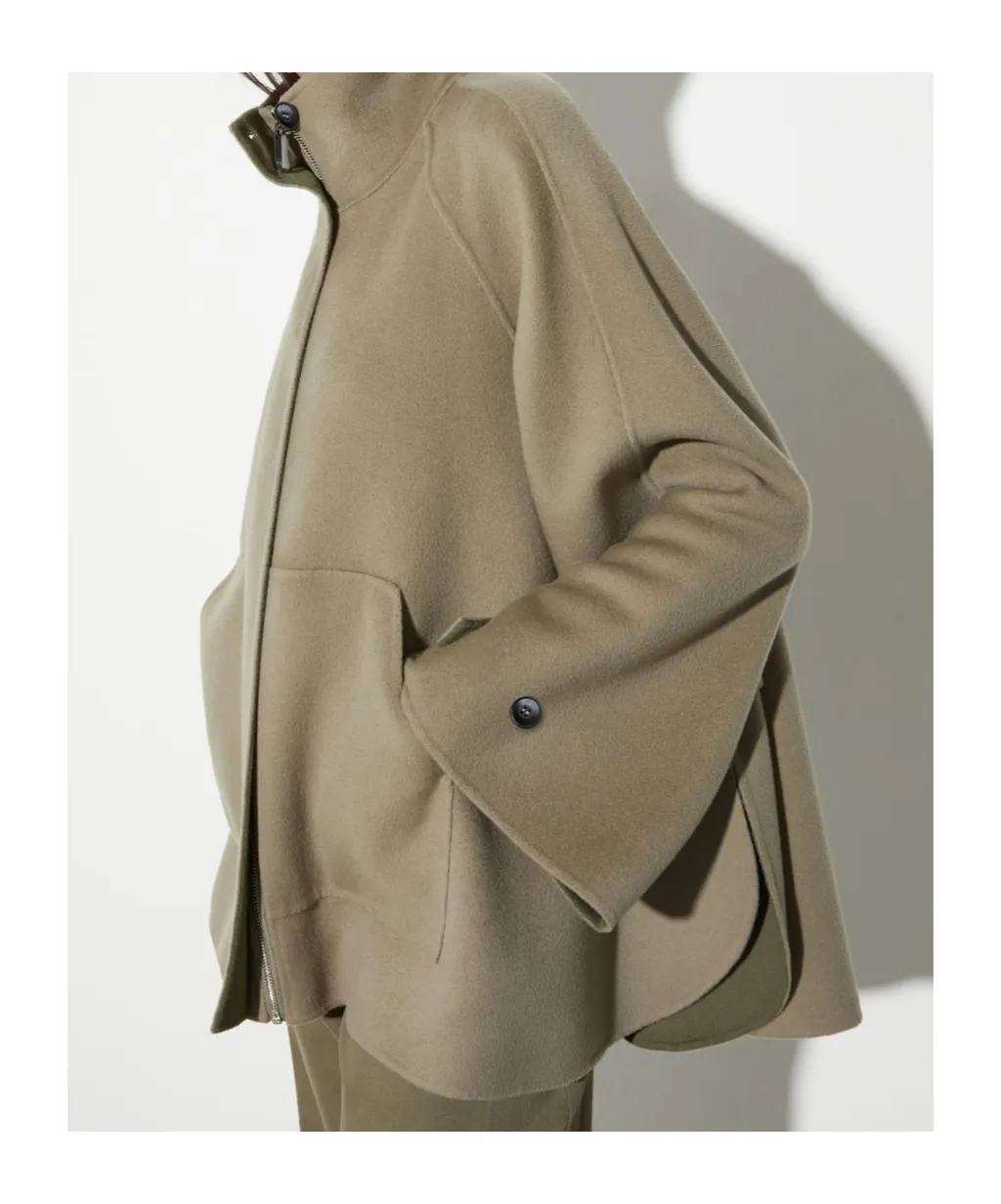 Double-Woven Wool A-Line Jacket