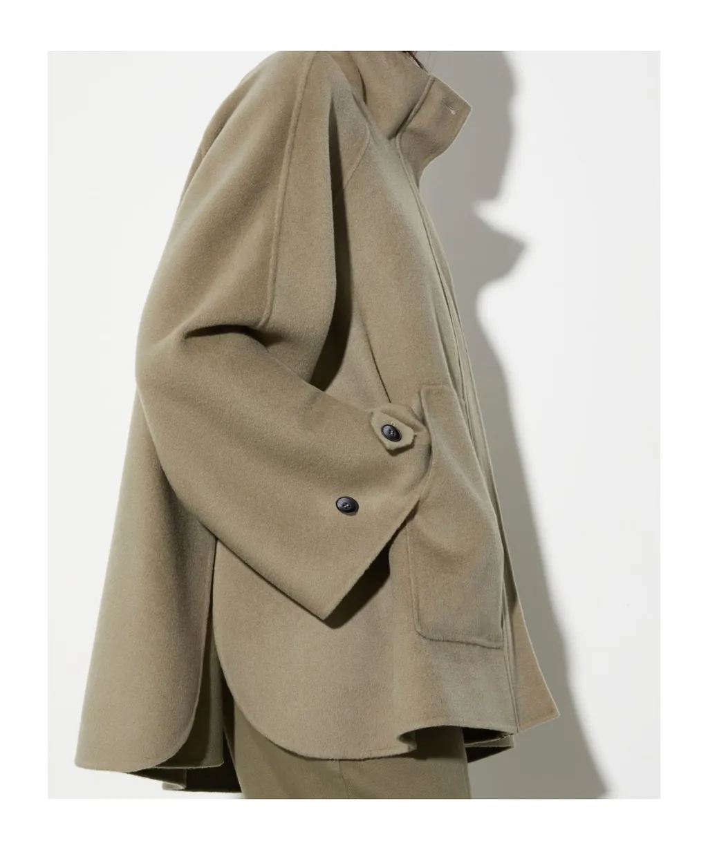 Double-Woven Wool A-Line Jacket