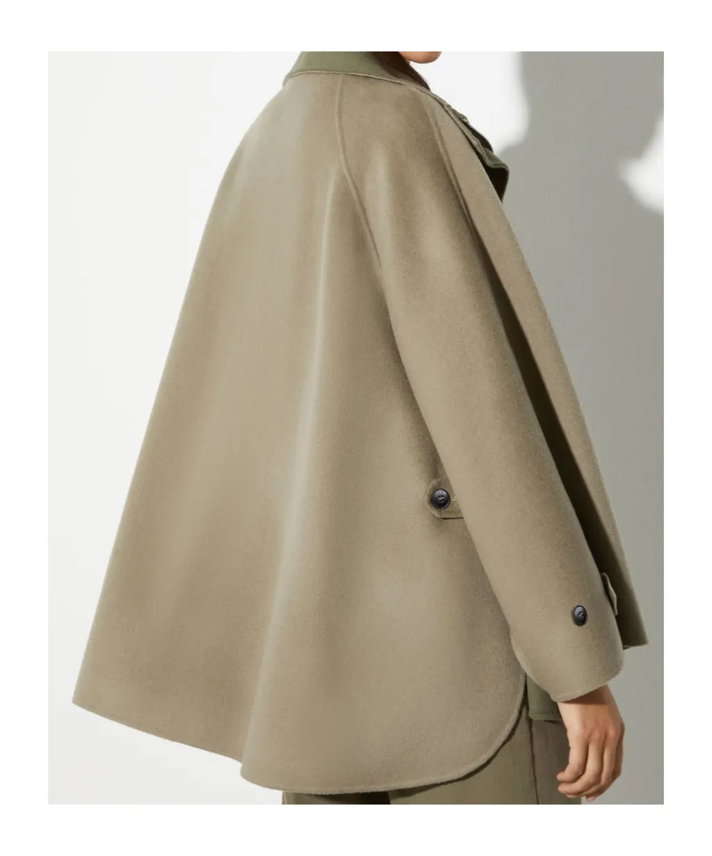 Double-Woven Wool A-Line Jacket