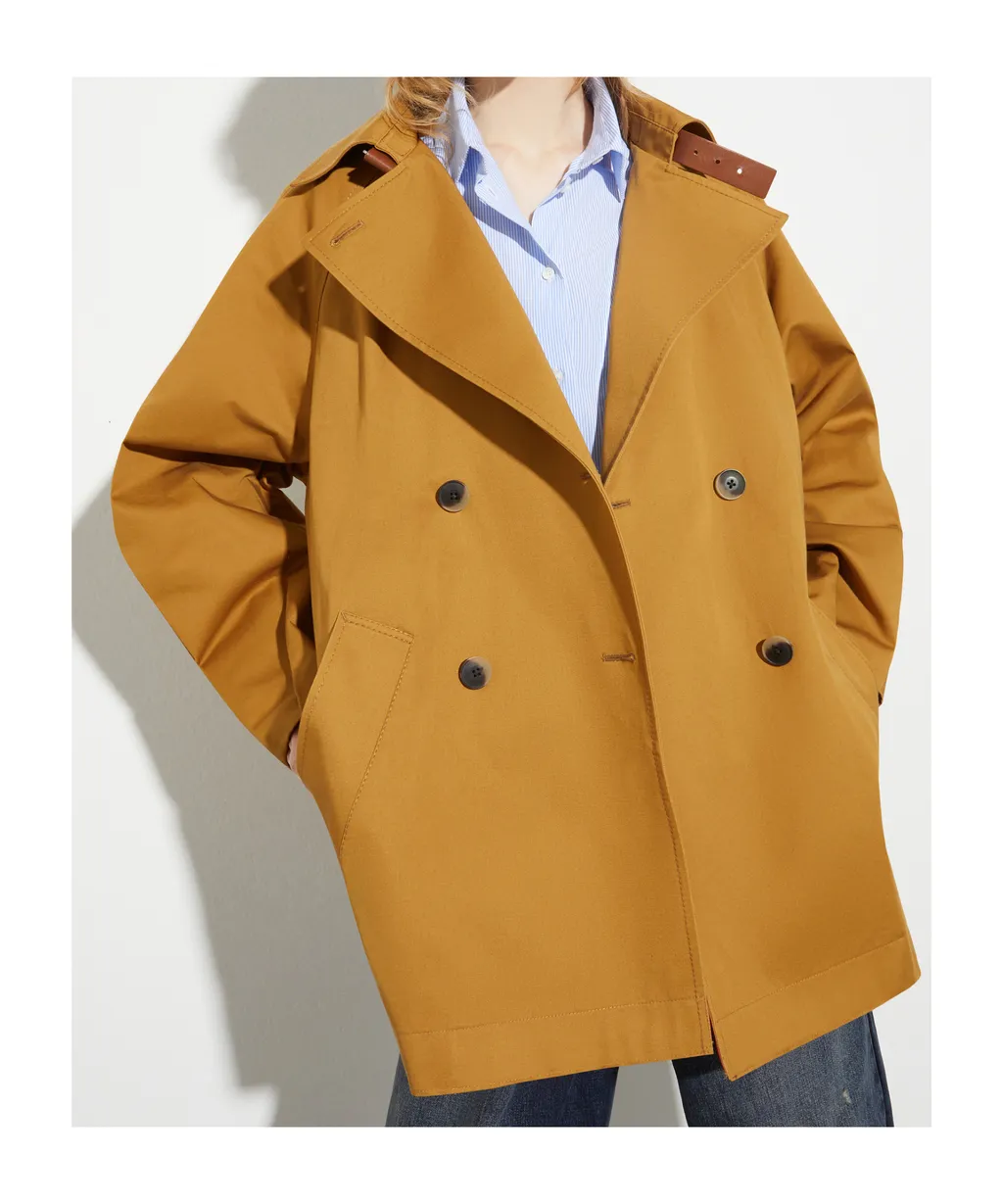 Cotton-Gabardine Mini Trench Coat