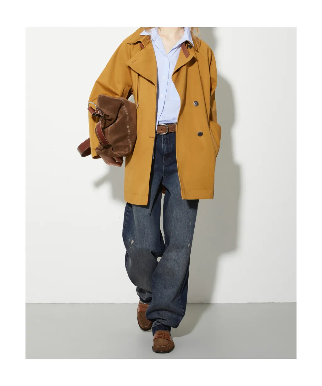 Cotton-Gabardine Mini Trench Coat