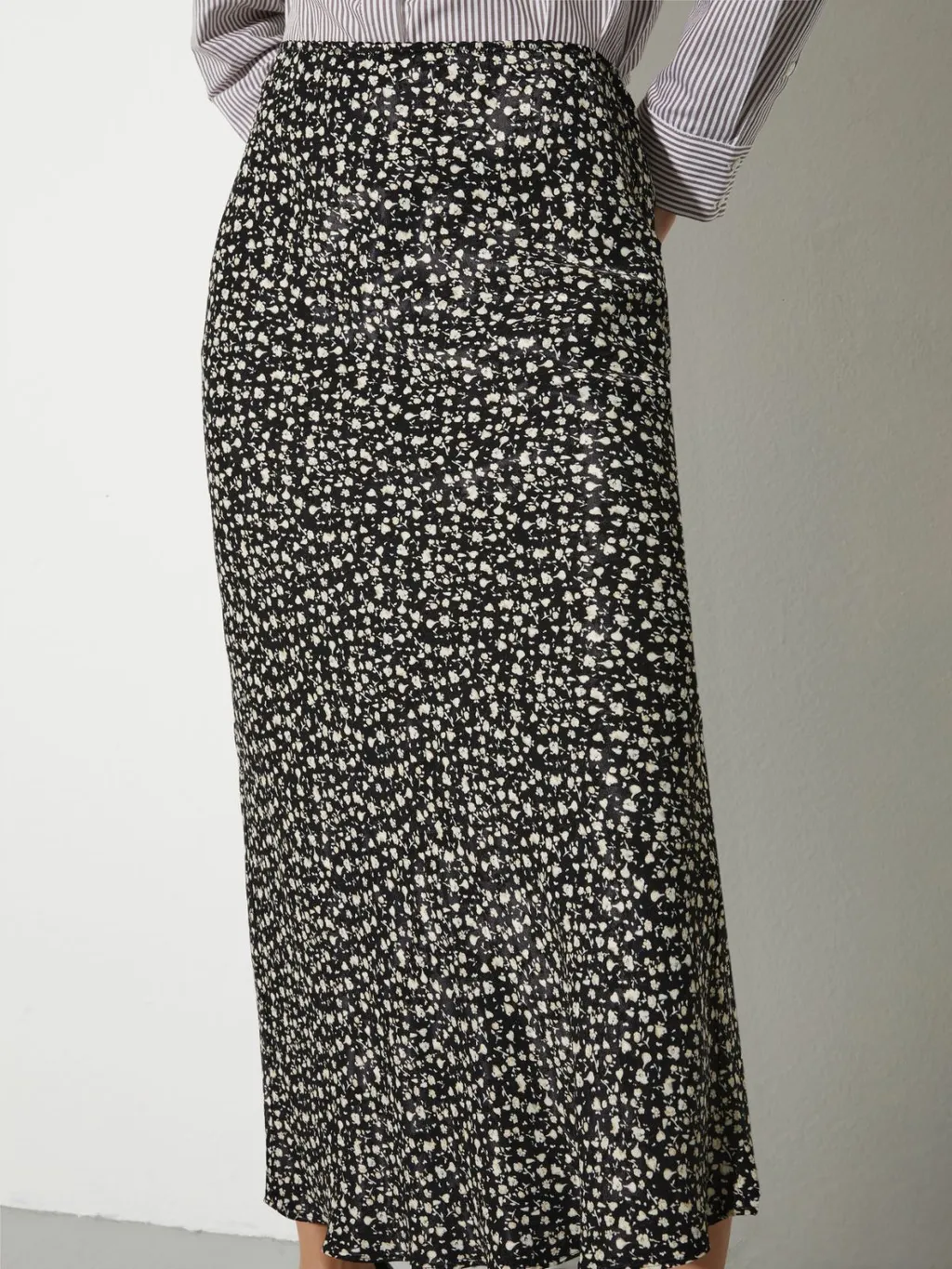 Floral Jacquard Midi Skirt