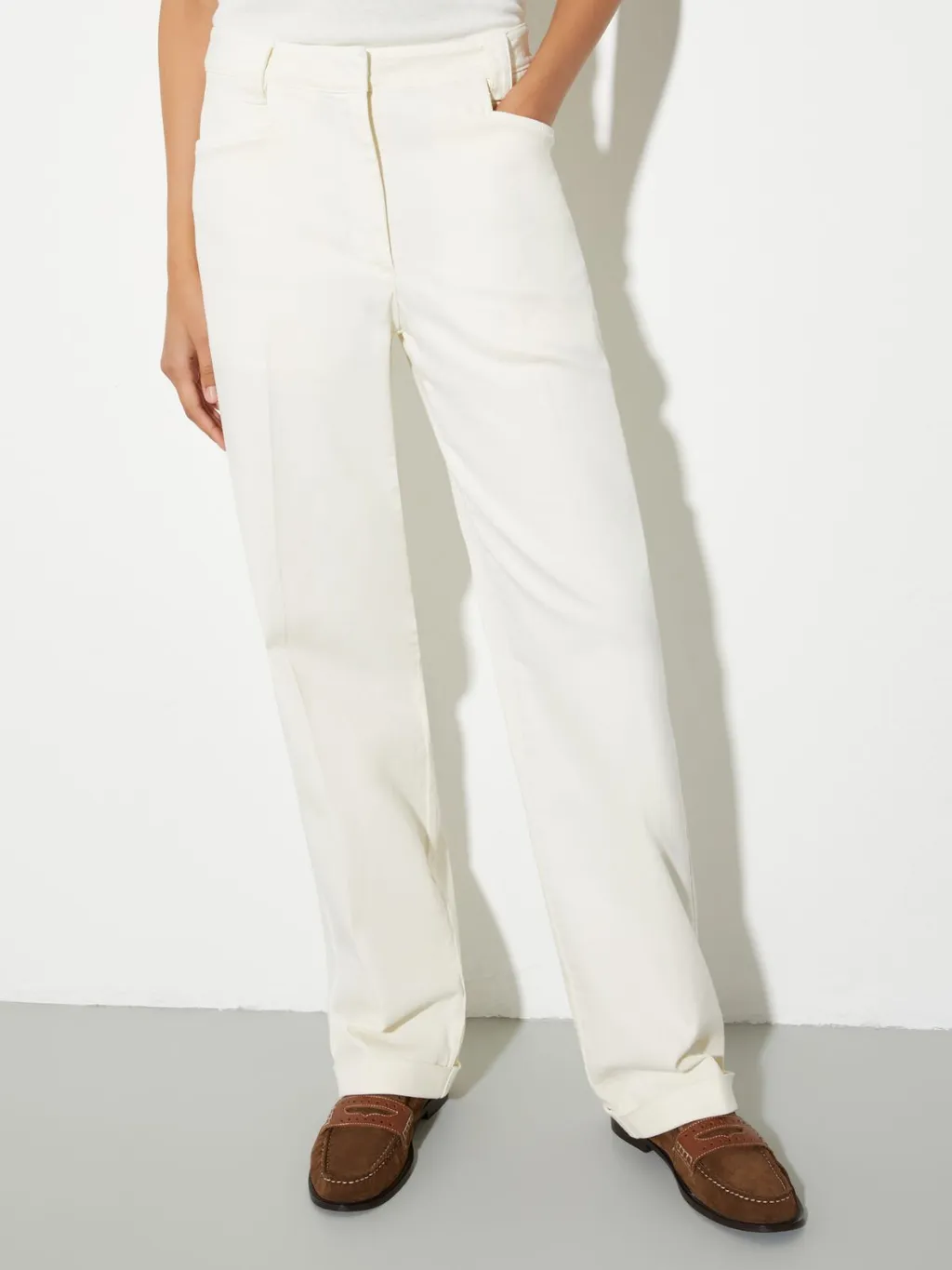 Straight Cotton-Drill Trousers