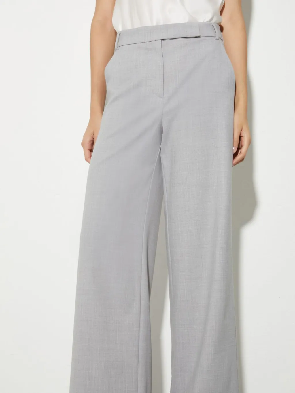 Wide-Fit Wool-Blend Trousers