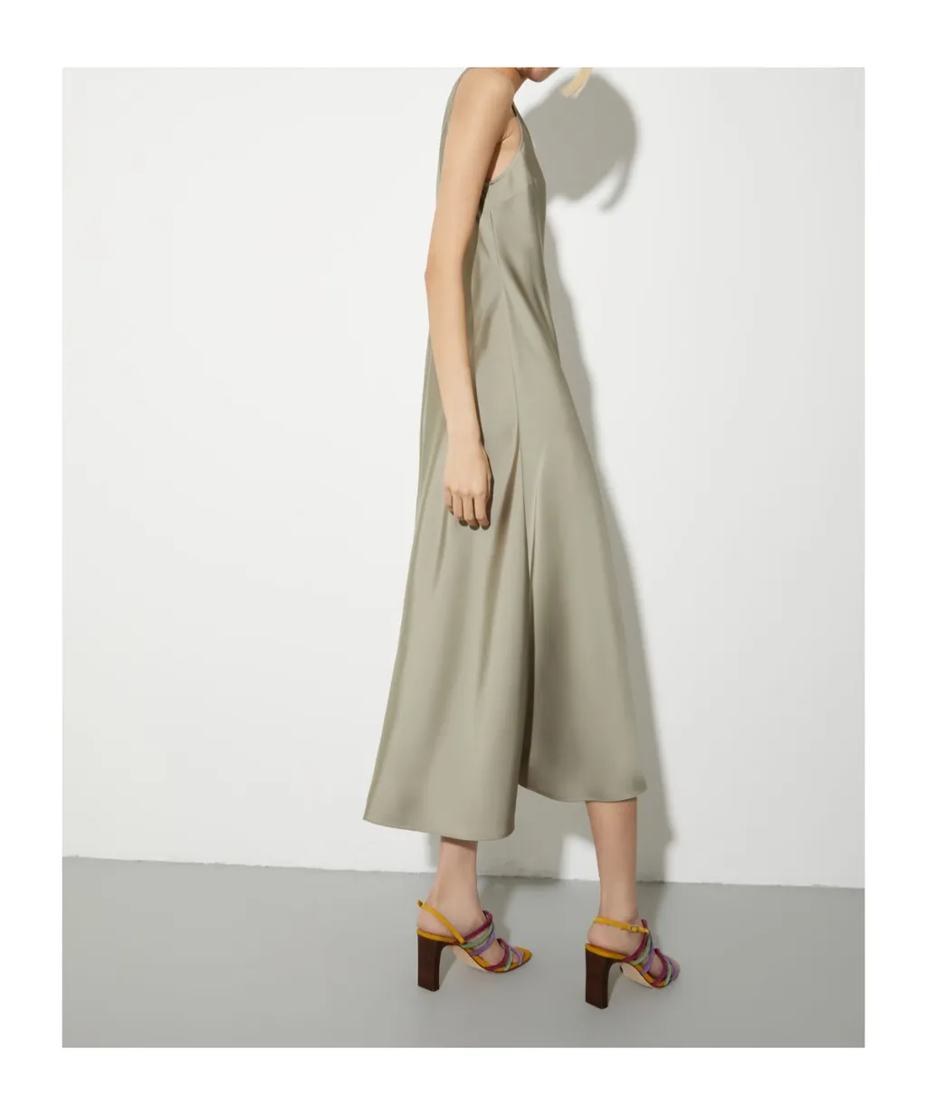 Satin Midi Shift Dress