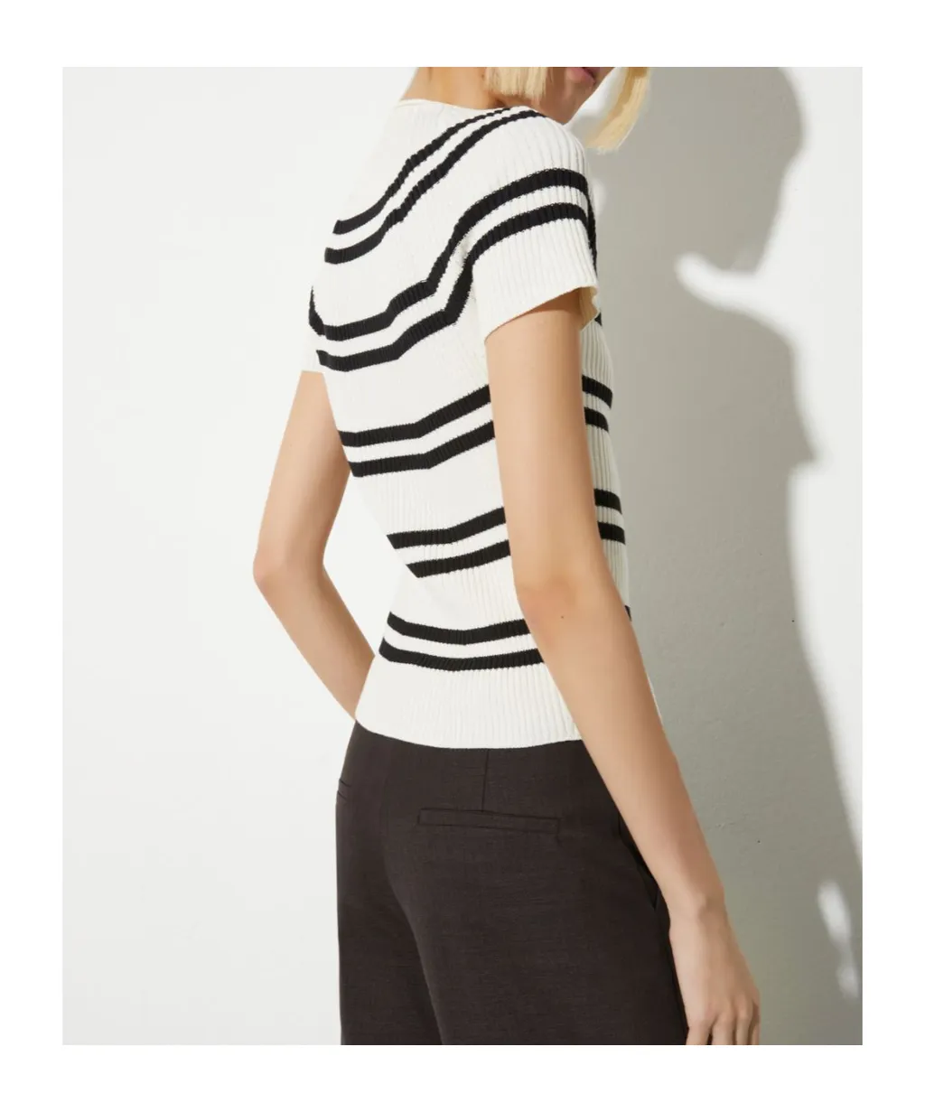 Ribbed-Knit T-Shirt